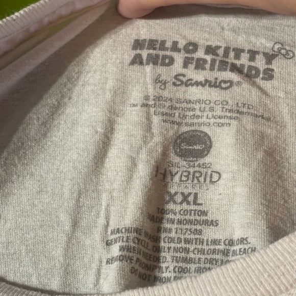 Sanrio Hello Kitty Pink and White Short Sleeve Tee - Picture 2 of 3